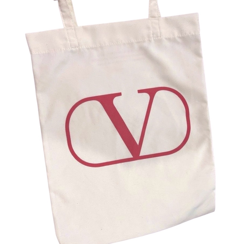 Valentino Red Print Canvas Beauty Bag & Beach Tote- Medium Size Edition NEW - Picture 2 of 2